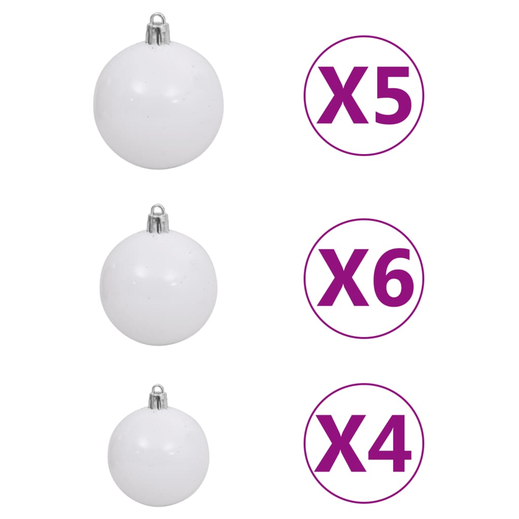 Artificial Pre-lit Christmas Tree with Ball Set White 47.2" PVC