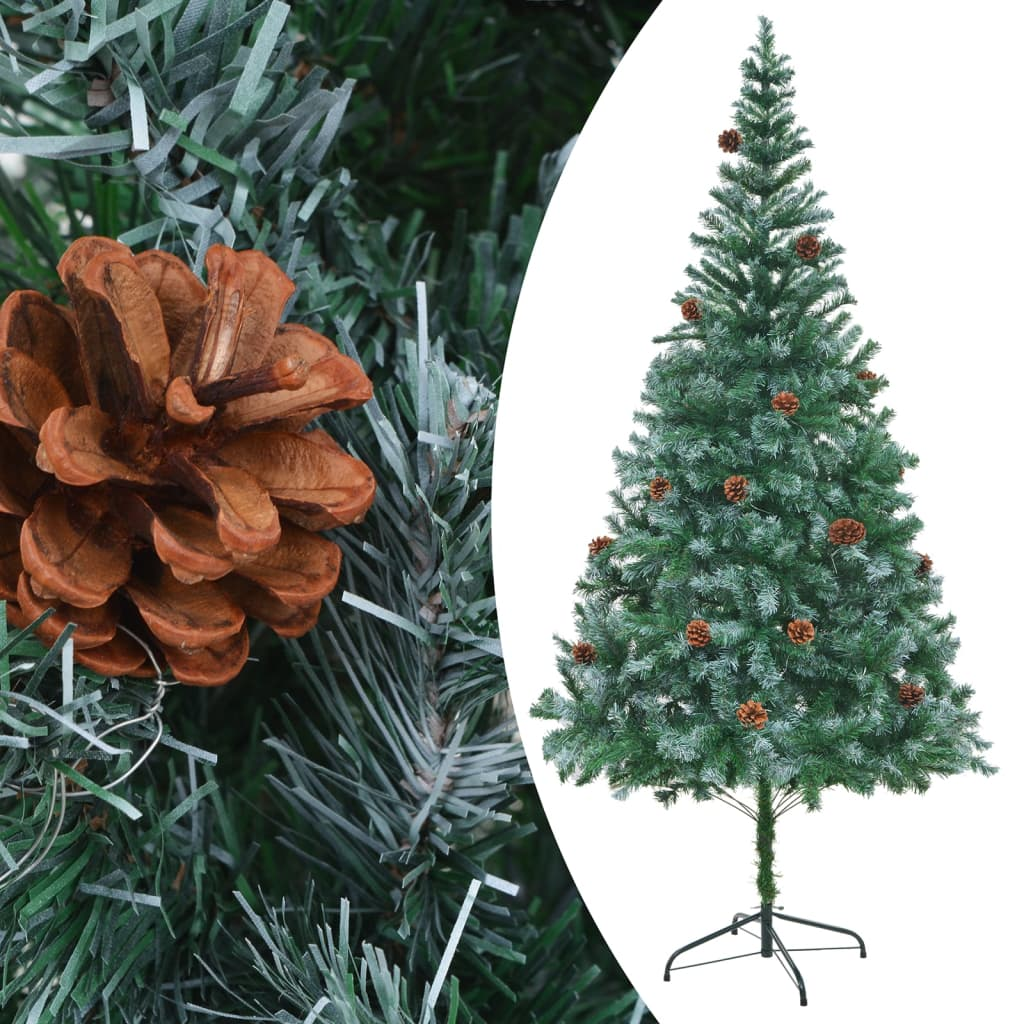 Artificial Pre-lit Christmas Tree with Ball Set Pinecones 82.7"