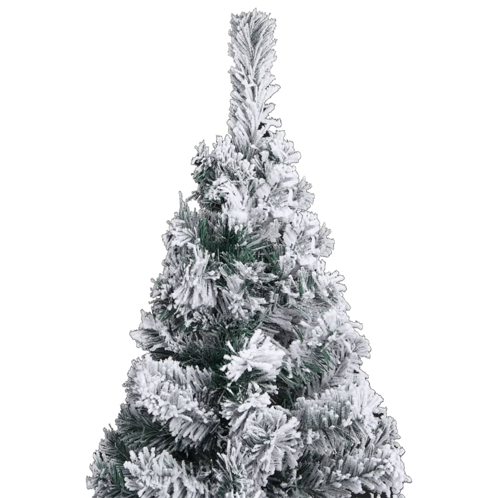 Slim Artificial Pre-lit Christmas Tree with Ball Set Green 59.1"