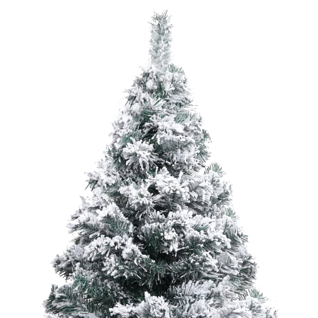 Artificial Pre-lit Christmas Tree with Flocked Snow Green 70.9"