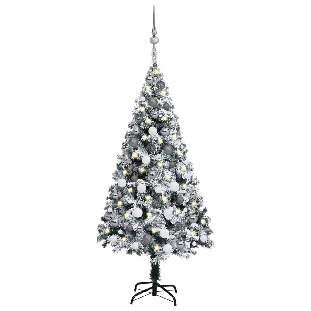 Artificial Pre-lit Christmas Tree with Ball Set Green 47.2"