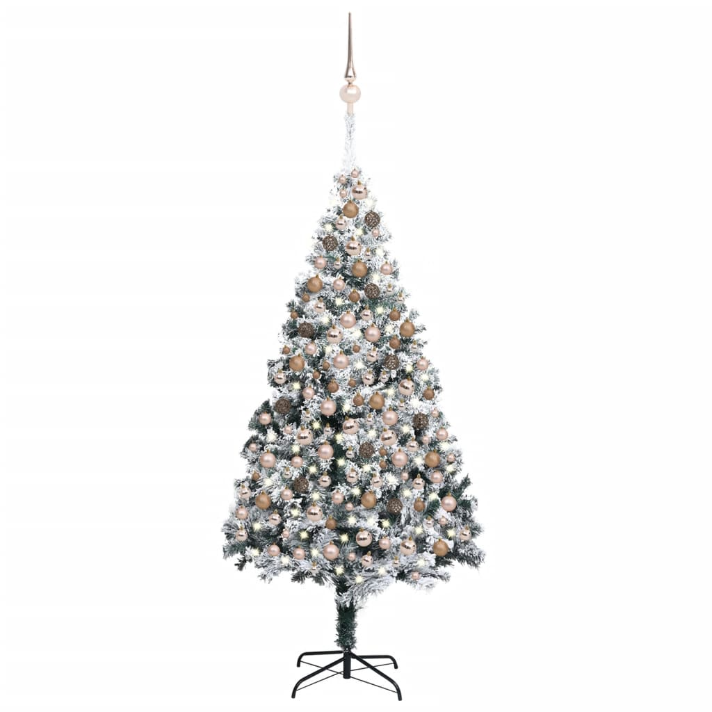 Artificial Pre-lit Christmas Tree with Ball Set Green 82.7" PVC