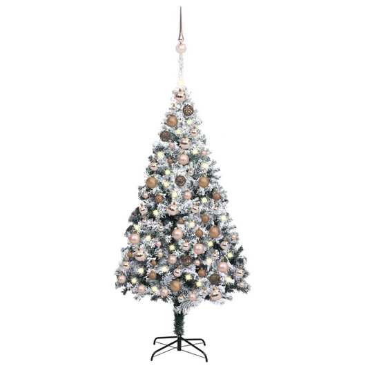 Artificial Pre-lit Christmas Tree with Ball Set Green 70.9" PVC