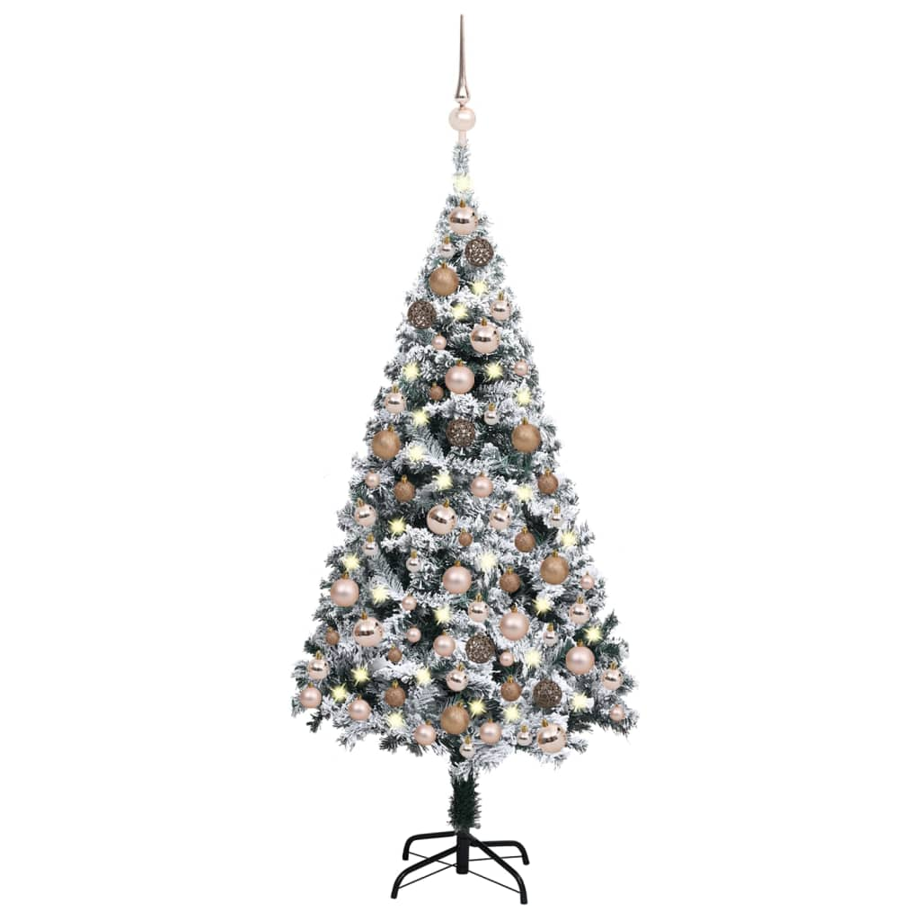 Artificial Pre-lit Christmas Tree with Ball Set Green 59.1" PVC