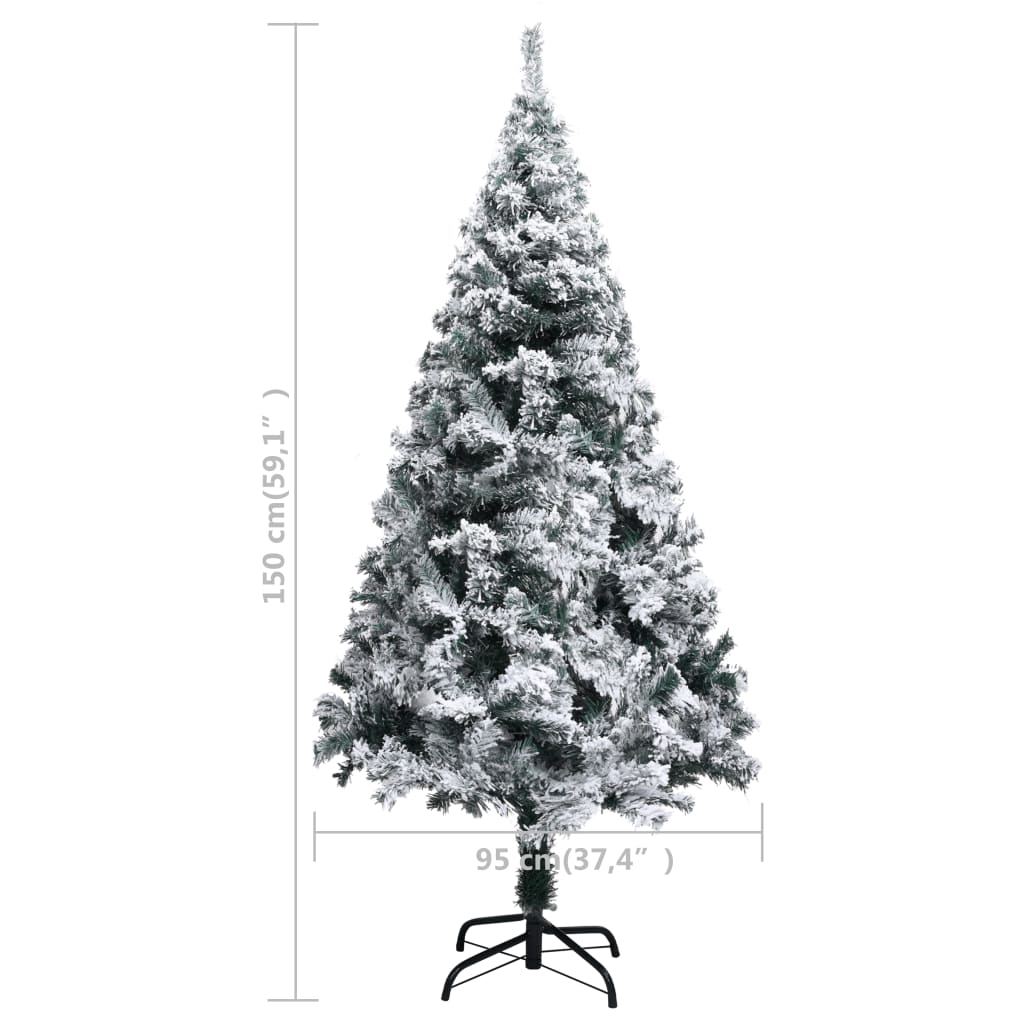 Artificial Pre-lit Christmas Tree with Ball Set Green 59.1" PVC