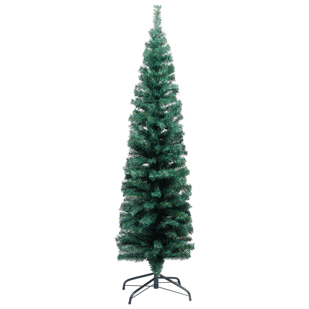 Slim Artificial Pre-lit Christmas Tree with Ball Set Green 47.2"