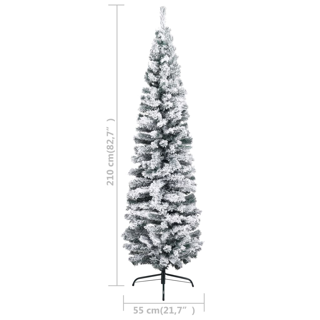 Slim Artificial Pre-lit Christmas Tree with Ball Set Green 82.7"