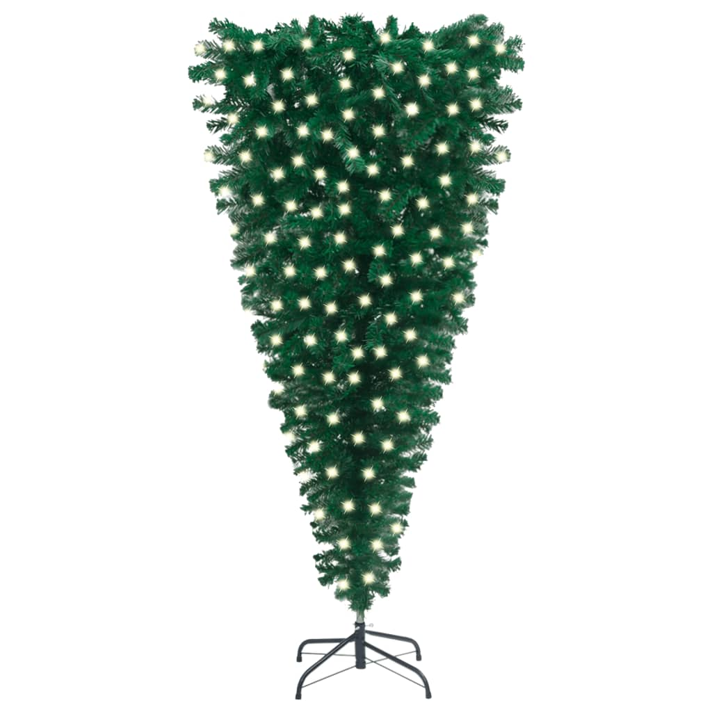 Upside-down Artificial Pre-lit Christmas Tree Green 94.5"