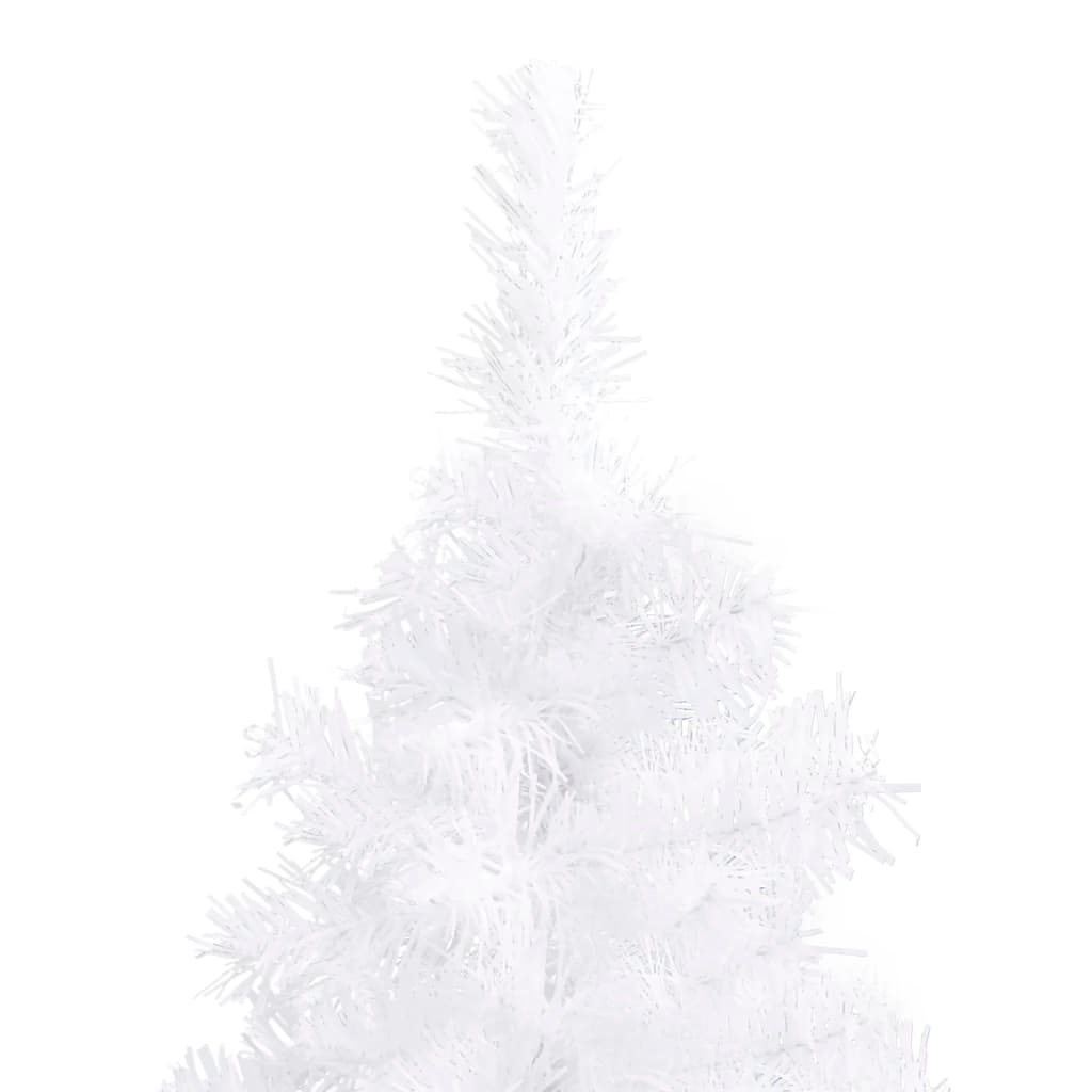 Corner Artificial Christmas Tree LEDs&Ball Set White 82.7" PVC