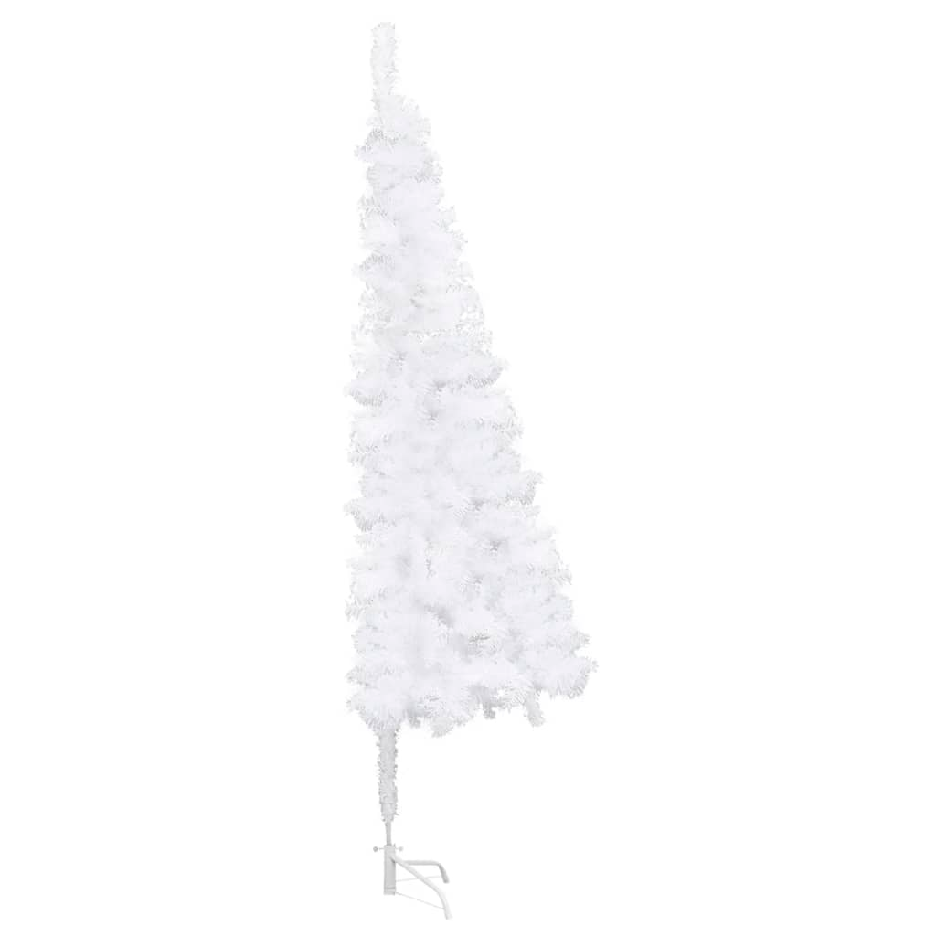 Corner Artificial Christmas Tree LEDs&Ball Set White 70.9" PVC