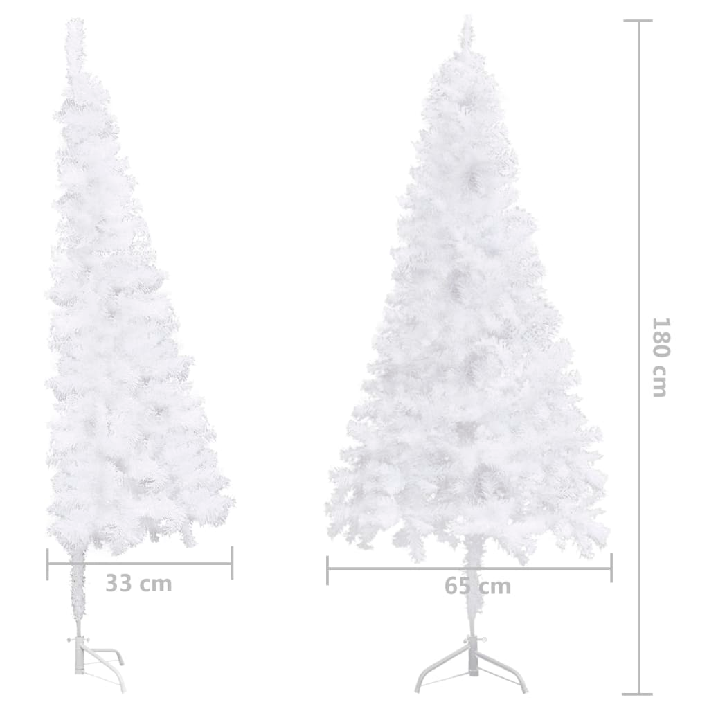 Corner Artificial Christmas Tree LEDs&Ball Set White 70.9" PVC