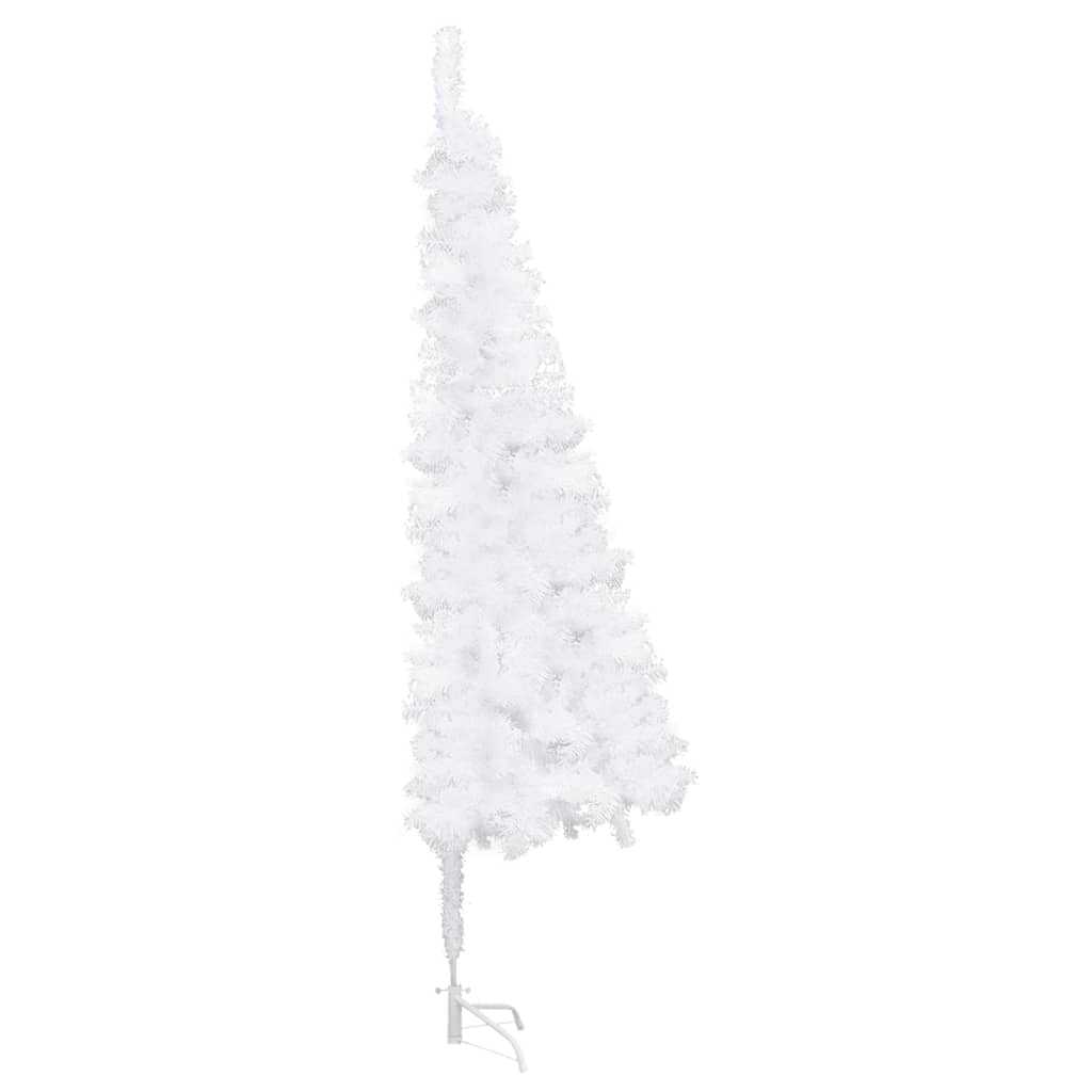 Corner Artificial Christmas Tree LEDs&Ball Set White 59.1" PVC