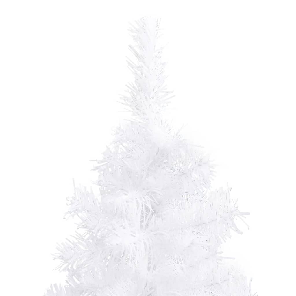 Corner Artificial Christmas Tree LEDs&Ball Set White 59.1" PVC