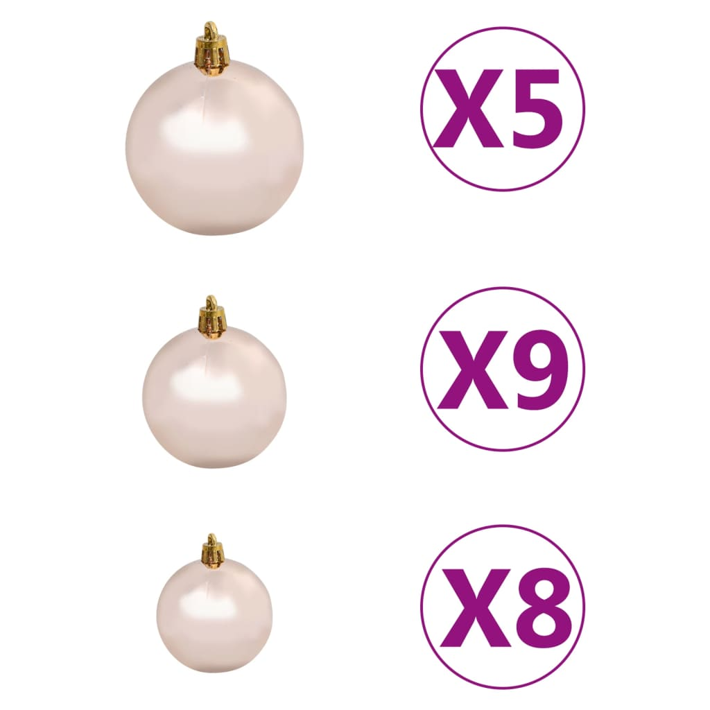 Corner Artificial Christmas Tree LEDs&Ball Set White 59.1" PVC