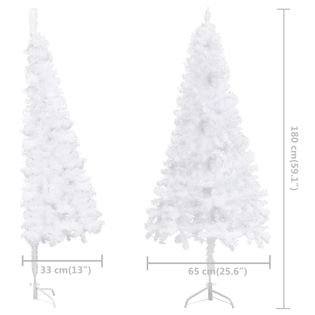 Corner Artificial Pre-lit Christmas Tree White 70.9" PVC