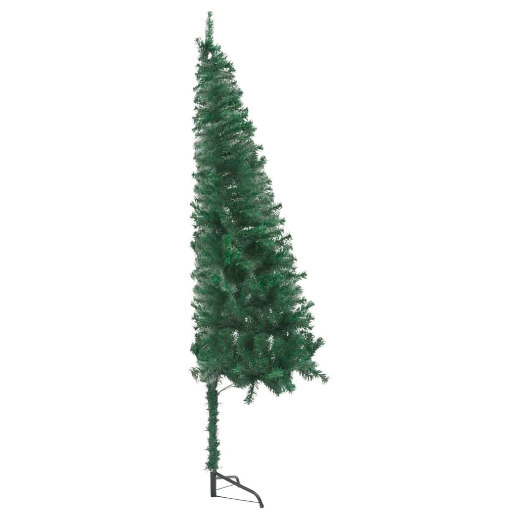 Corner Artificial Christmas Tree LEDs&Ball Set Green 70.9" PVC