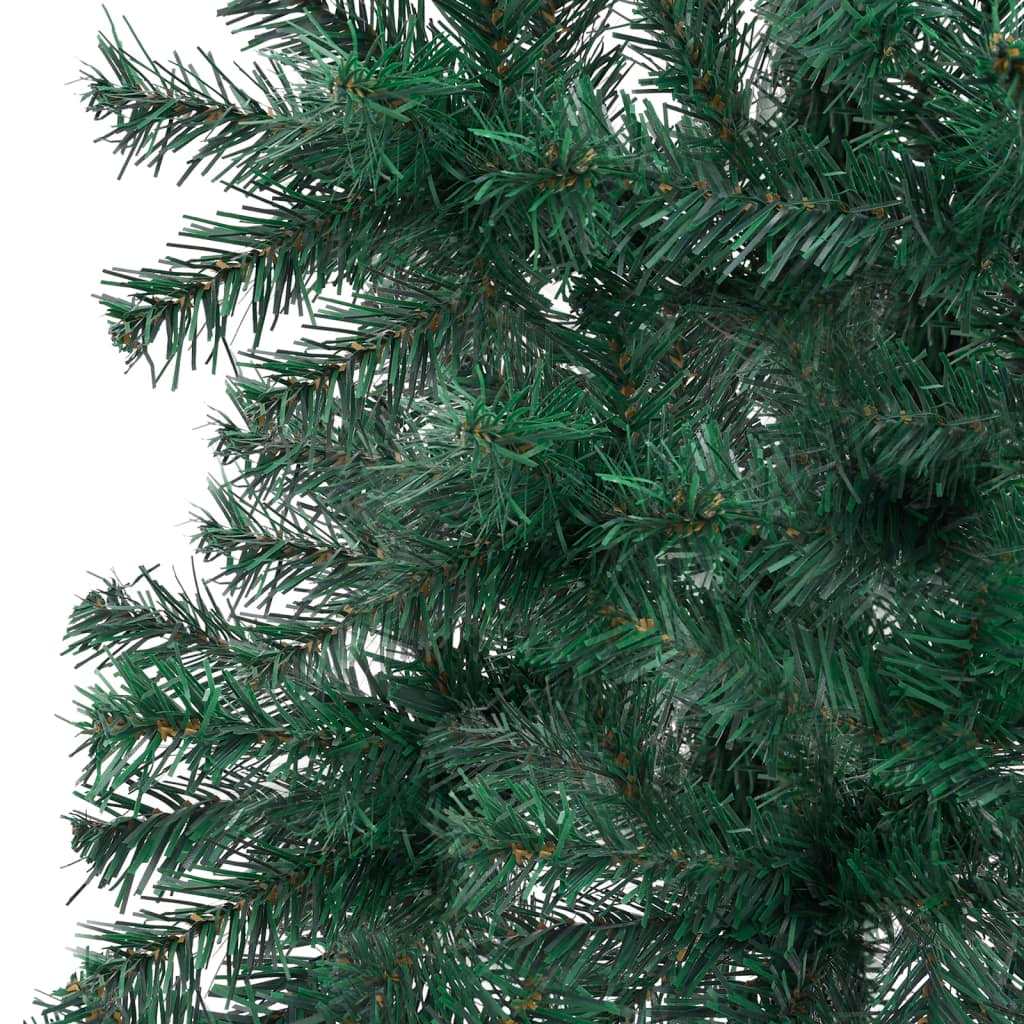 Corner Artificial Christmas Tree LEDs&Ball Set Green 70.9" PVC