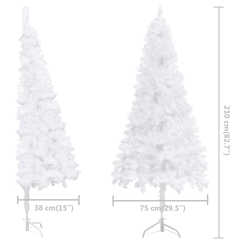 Corner Artificial Pre-lit Christmas Tree White 82.7" PVC