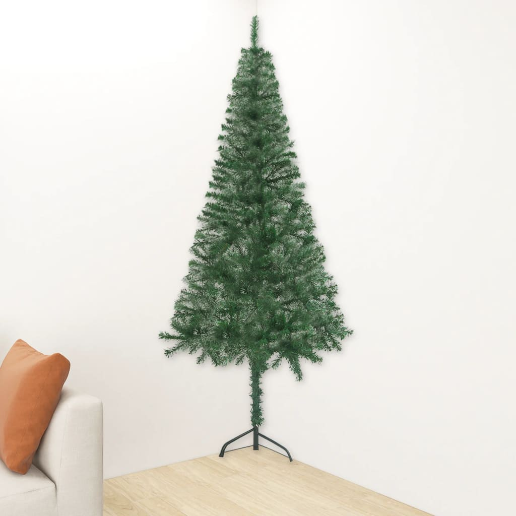 Corner Artificial Pre-lit Christmas Tree Green 82.7" PVC