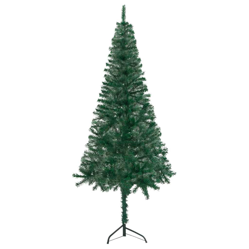 Corner Artificial Pre-lit Christmas Tree Green 82.7" PVC