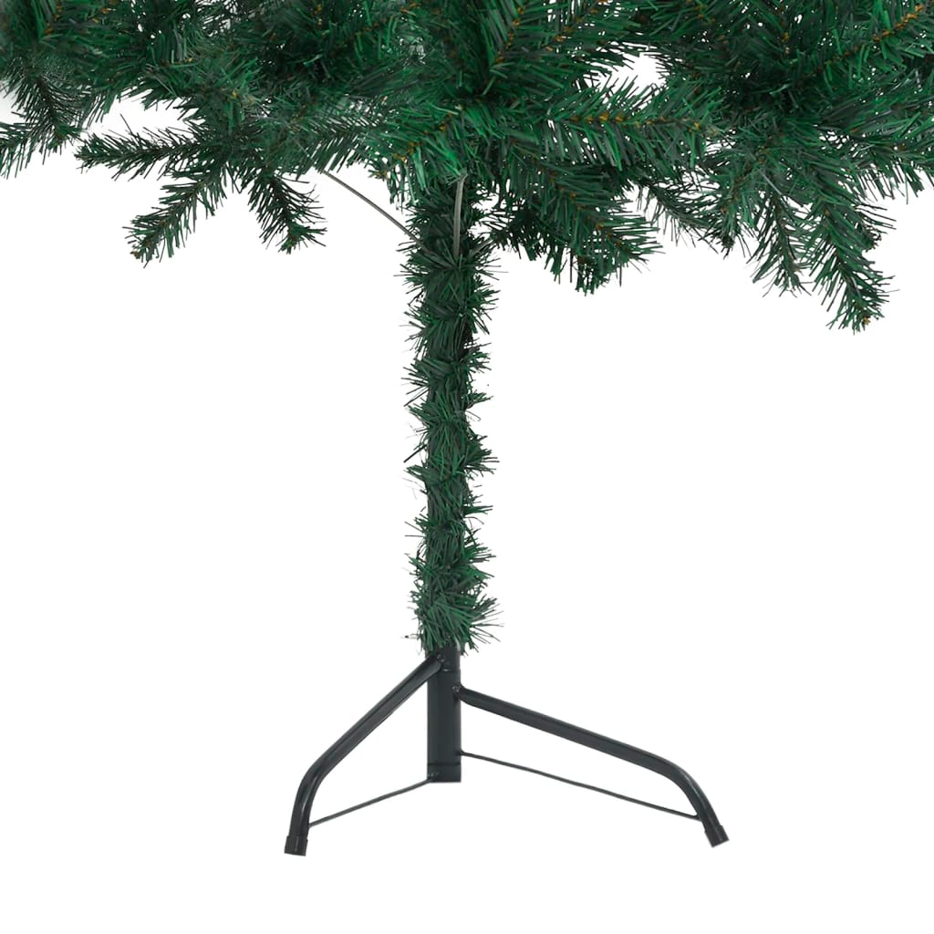 Corner Artificial Pre-lit Christmas Tree Green 82.7" PVC