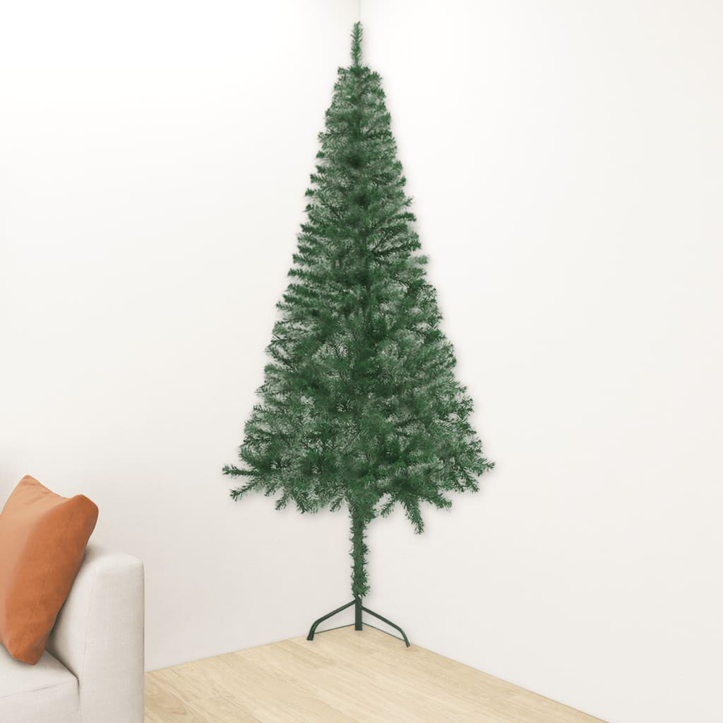 Corner Artificial Pre-lit Christmas Tree Green 70.9" PVC