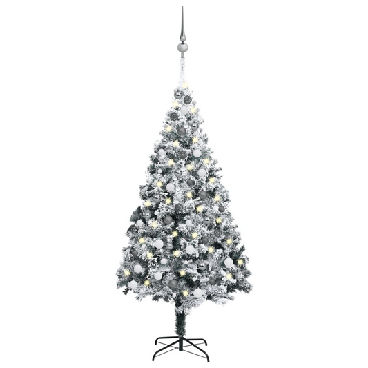 Artificial Pre-lit Christmas Tree with Ball Set Green 70.9" PVC