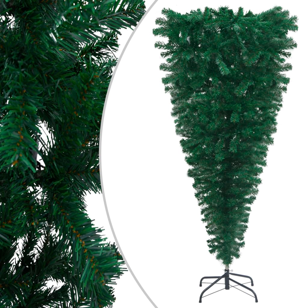 Upside-down Artificial Pre-lit Christmas Tree with Ball Set 70.9"