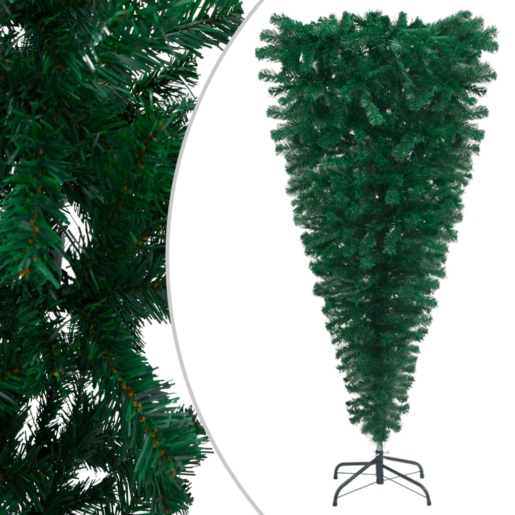 Upside-down Artificial Pre-lit Christmas Tree with Ball Set 59.1"