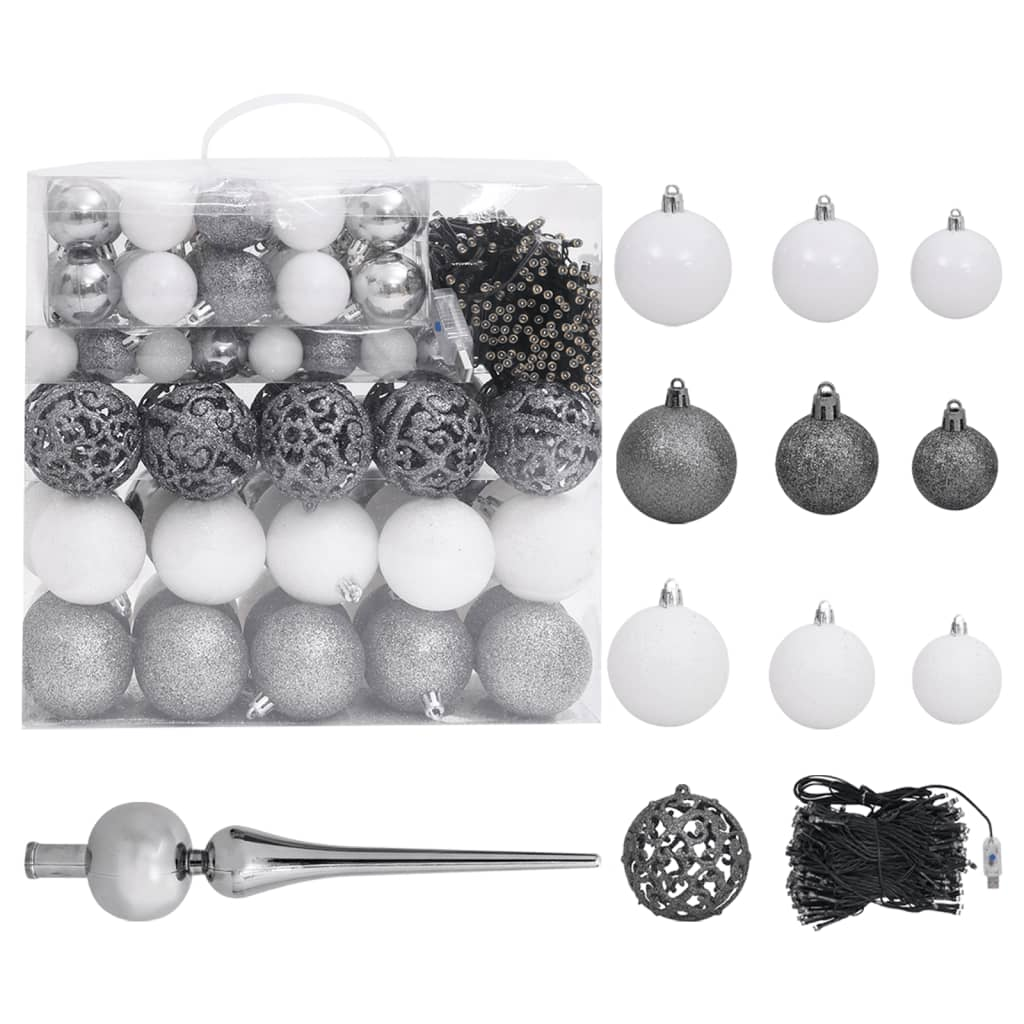 Upside-down Artificial Pre-lit Christmas Tree with Ball Set 94.5"