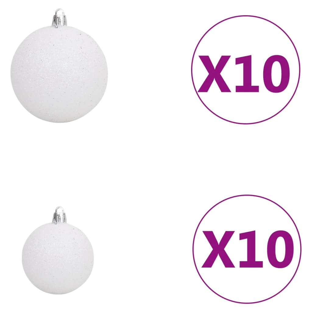 Upside-down Artificial Pre-lit Christmas Tree with Ball Set 94.5"