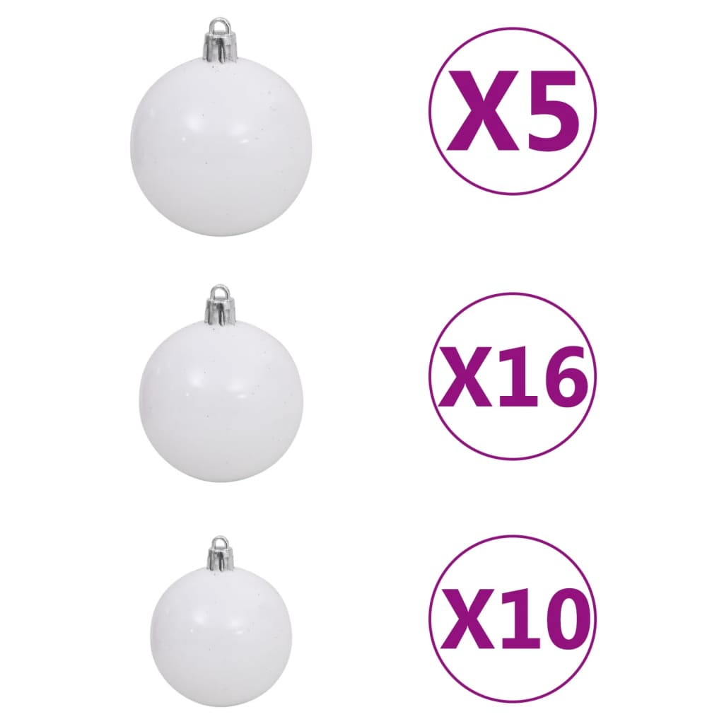 Upside-down Artificial Pre-lit Christmas Tree with Ball Set 94.5"