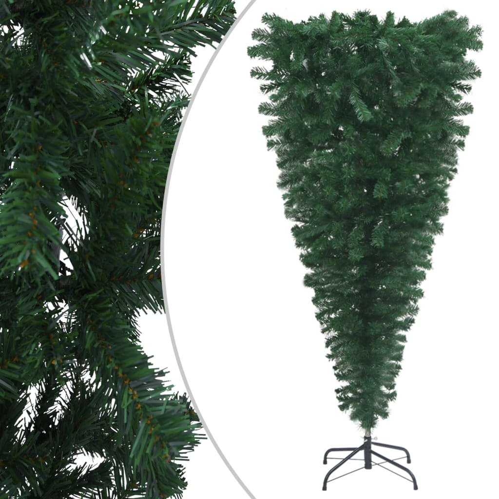 Upside-down Artificial Pre-lit Christmas Tree with Ball Set 59.1"