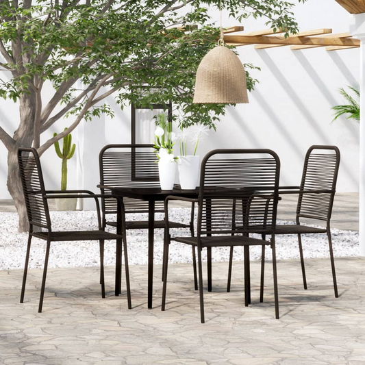 vidaXL 5 Piece Patio Dining Set Black