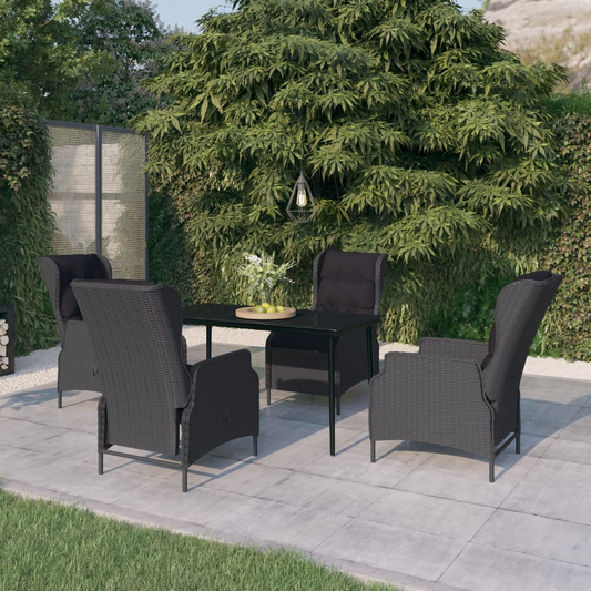 vidaXL 5 Piece Patio Dining Set Dark Gray