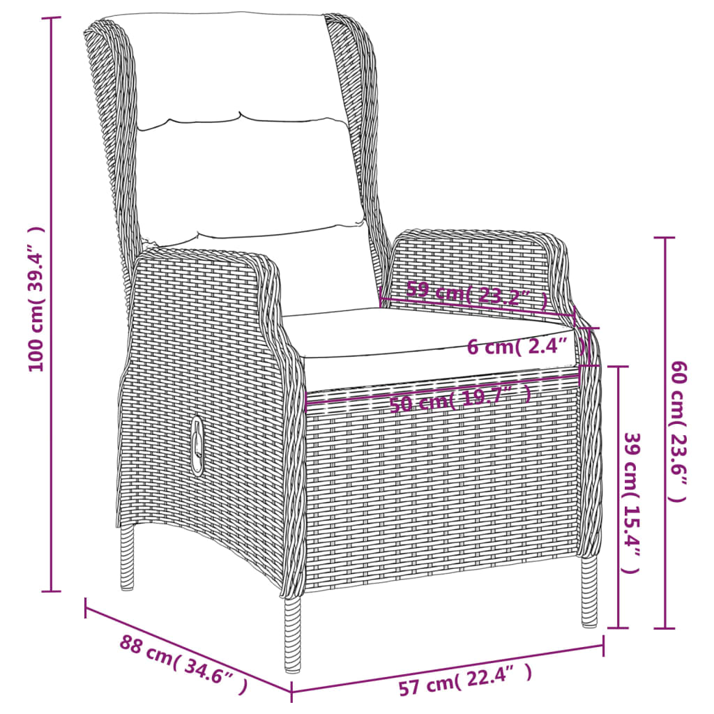 vidaXL 5 Piece Patio Dining Set Dark Gray