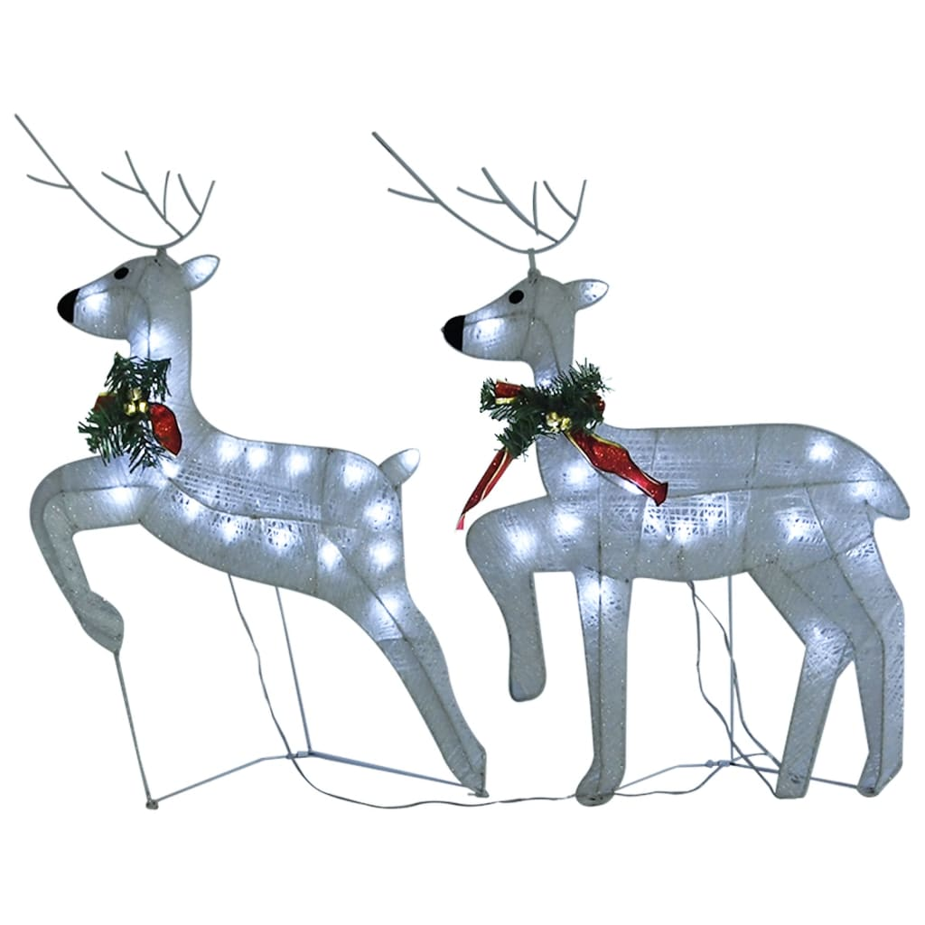 Reindeer & Sleigh Christmas Decoration 140 LEDs Outdoor White