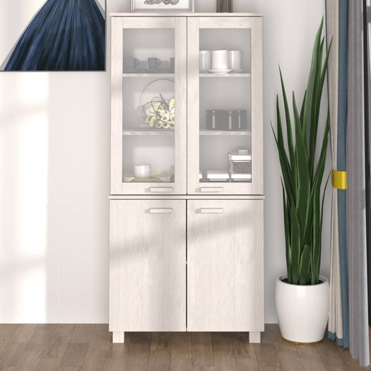 vidaXL Highboard HAMAR Solid Wood Pine White