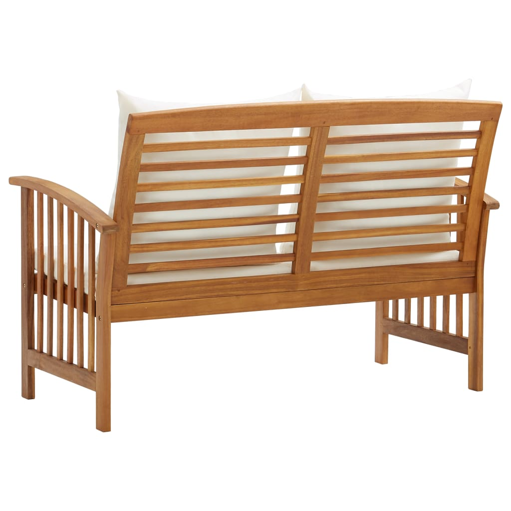 vidaXL Patio Bench with Cushions 46.9" Solid Acacia Wood