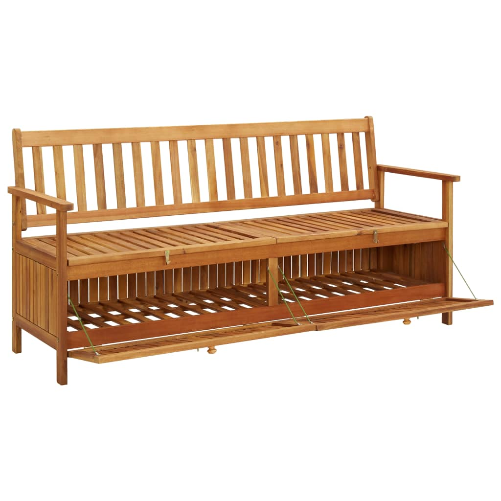 vidaXL Patio Storage Bench 66.9" Solid Acacia Wood