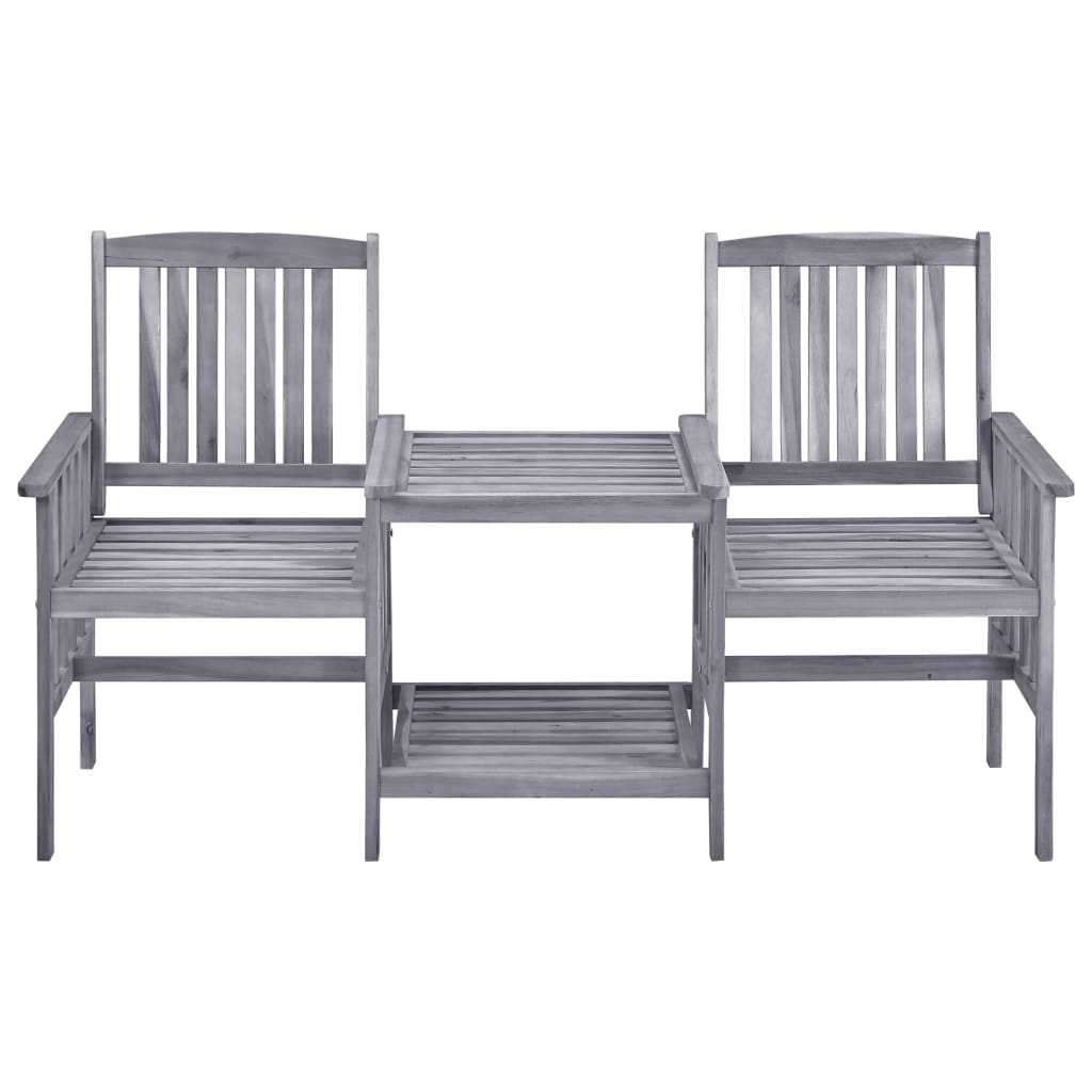 vidaXL Patio Chairs with Tea Table 62.6"x24"x36.2" Solid Acacia Wood