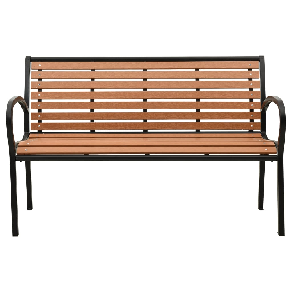 vidaXL Patio Bench 49.2" Steel and WPC Black and Brown