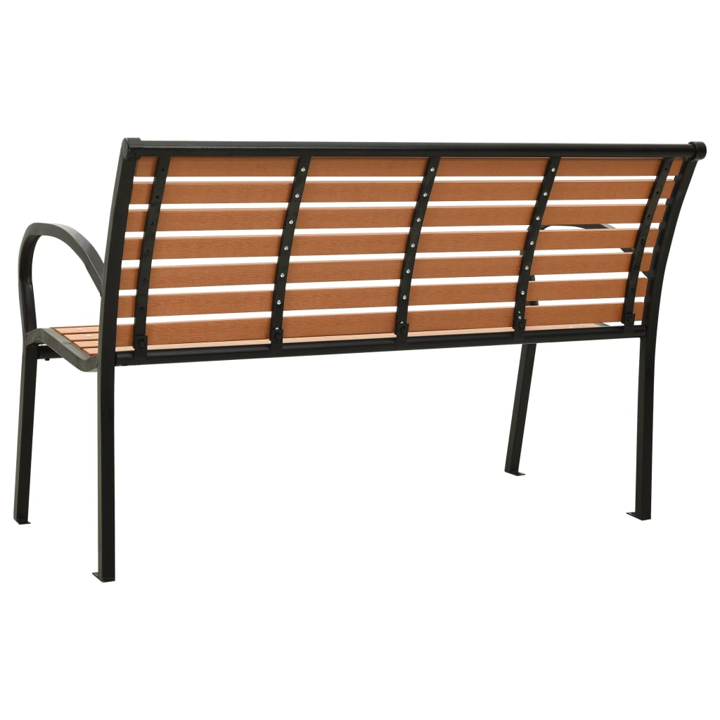 vidaXL Patio Bench 49.2" Steel and WPC Black and Brown