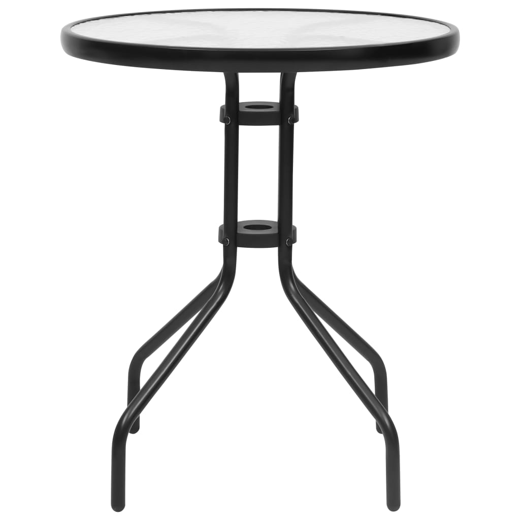 vidaXL Patio Table Black Ø23.6"x27.6" Steel