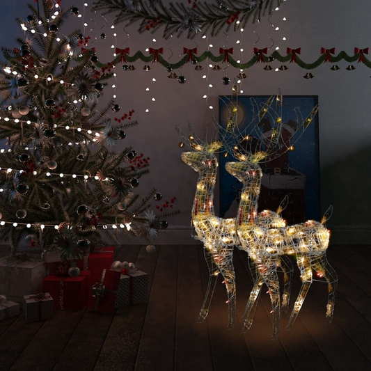 vidaXL Acrylic Reindeer Christmas Decorations 2 pcs 47.2" Multicolor