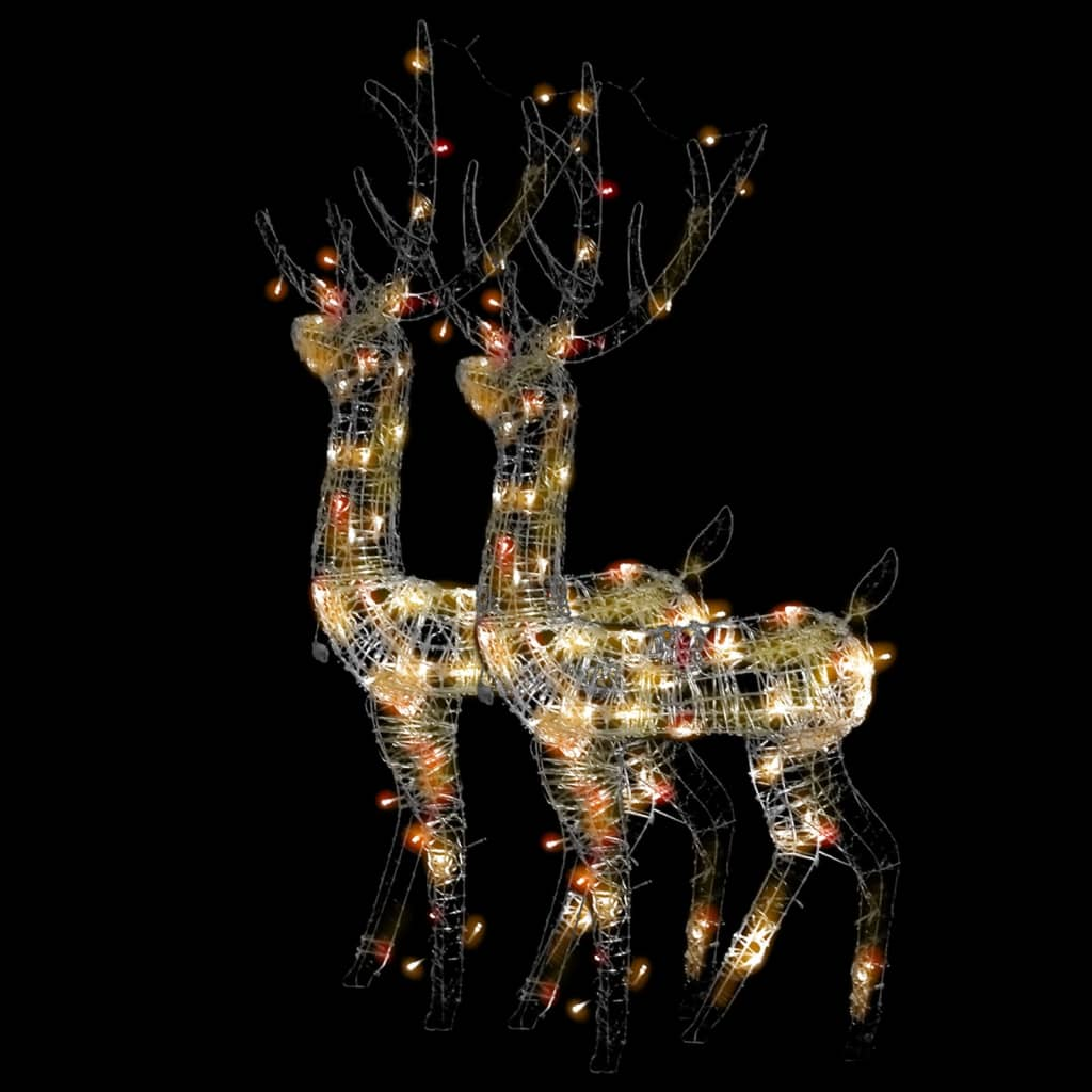 vidaXL Acrylic Reindeer Christmas Decorations 2 pcs 47.2" Multicolor