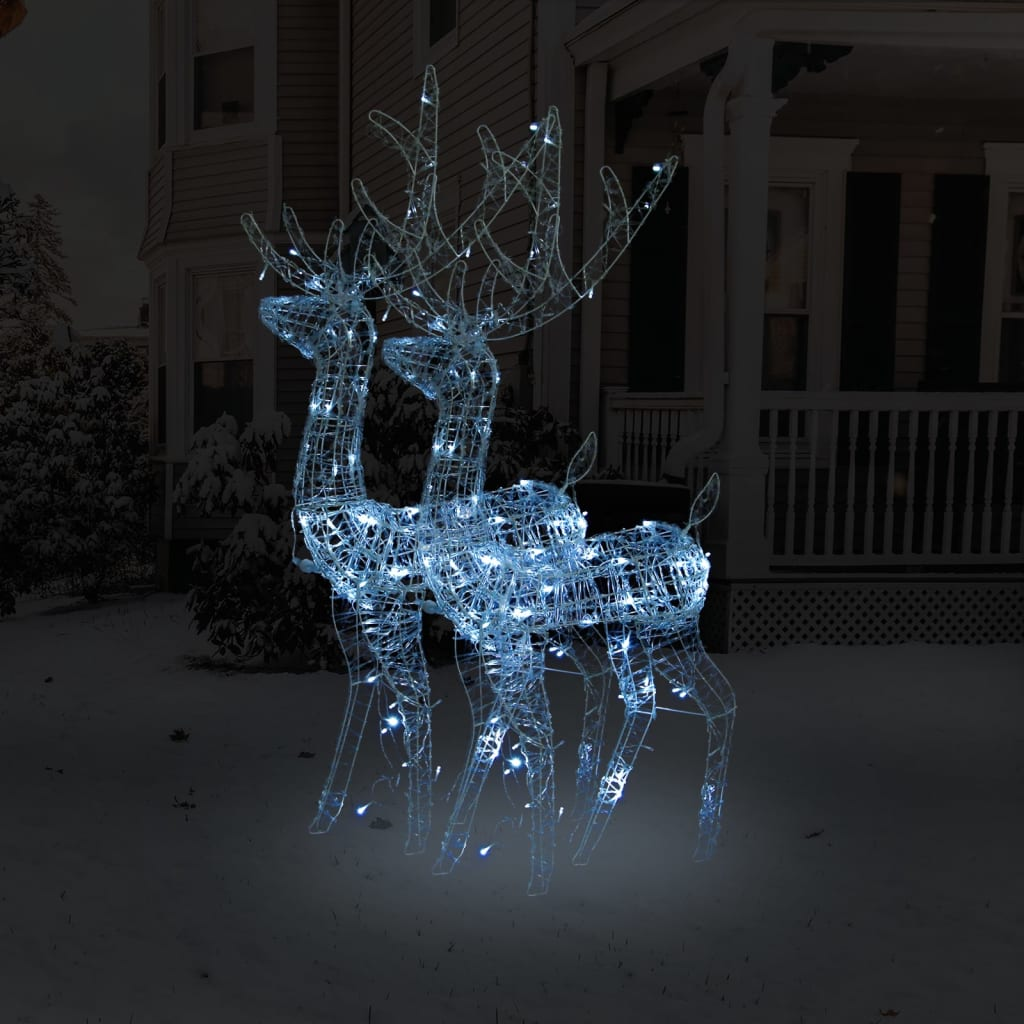 Acrylic Reindeer Christmas Decorations 2 pcs 47.2" Cold White