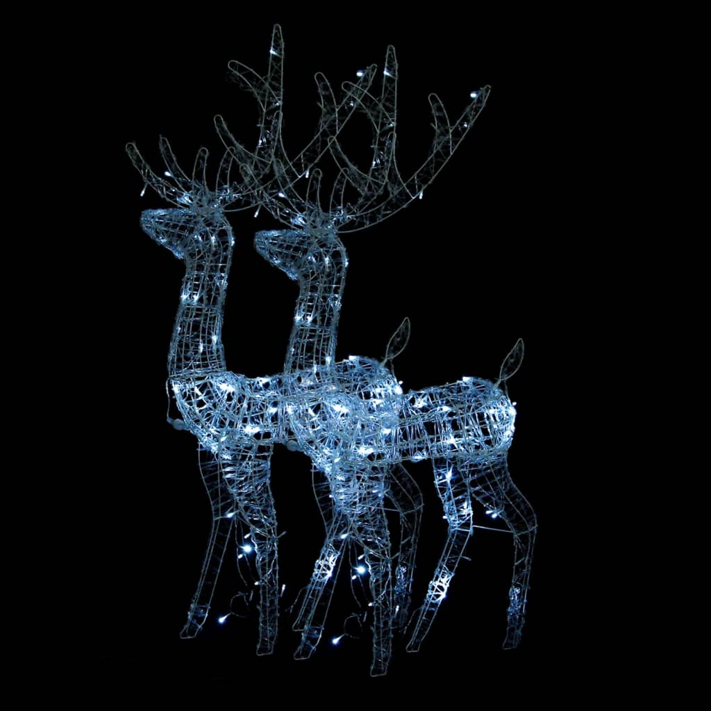 Acrylic Reindeer Christmas Decorations 2 pcs 47.2" Cold White