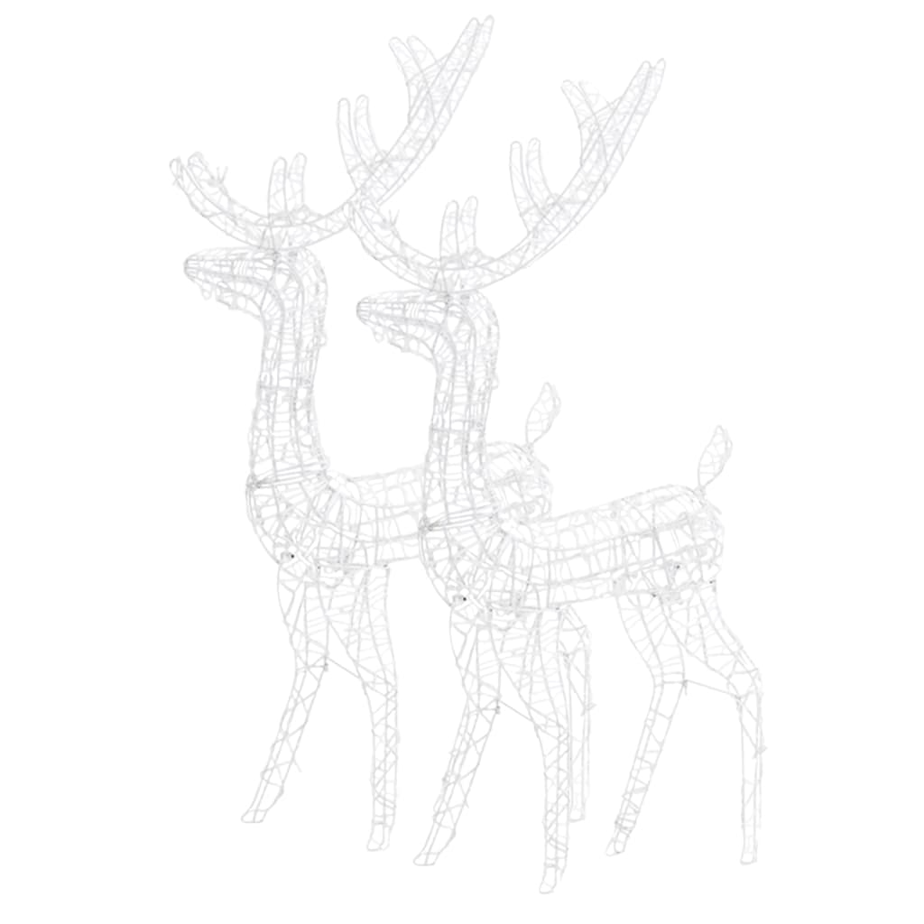 Acrylic Reindeer Christmas Decorations 2 pcs 47.2" Cold White