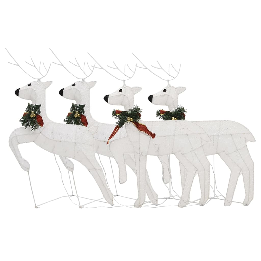 Christmas Reindeers 4 pcs White 80 LEDs